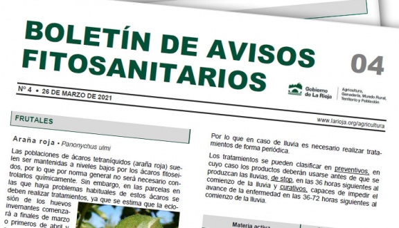 Boletín 4 de avisos fitosanitarios de La Rioja | 2021