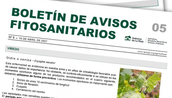 Boletín 5 de avisos fitosanitarios de La Rioja | 2021