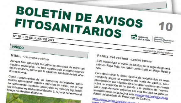 Boletín 10 de avisos fitosanitarios de La Rioja | 2021