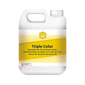 Líquido fertilizante triple color